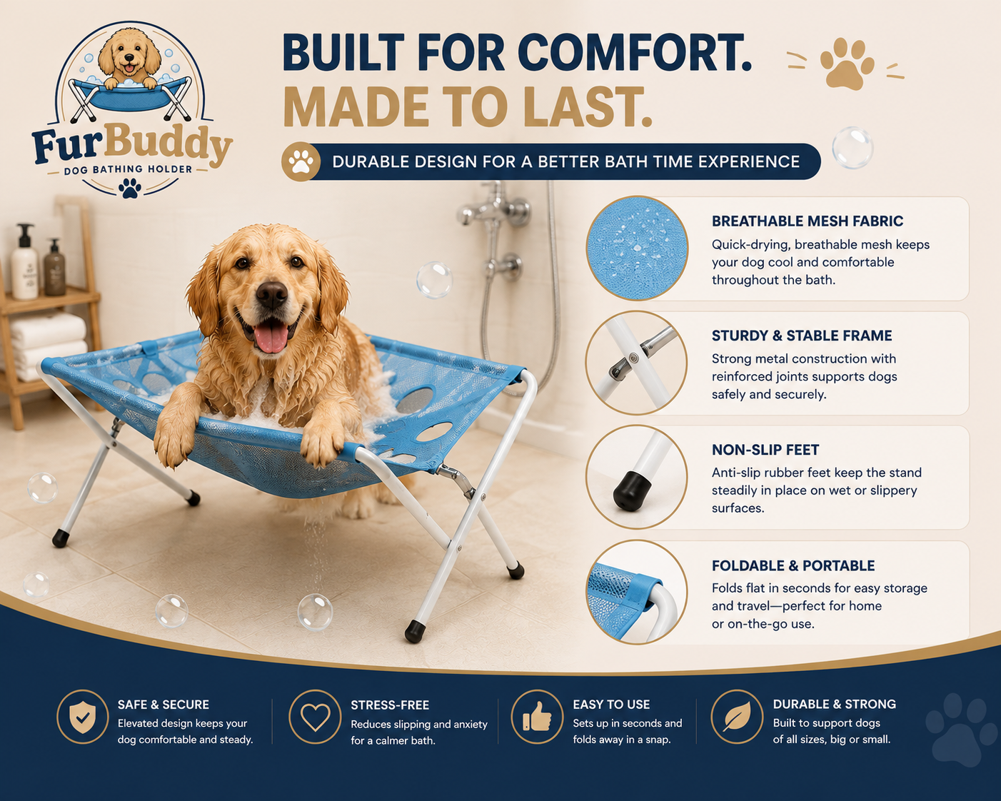 FurBuddy™ Dog Bathing Holder