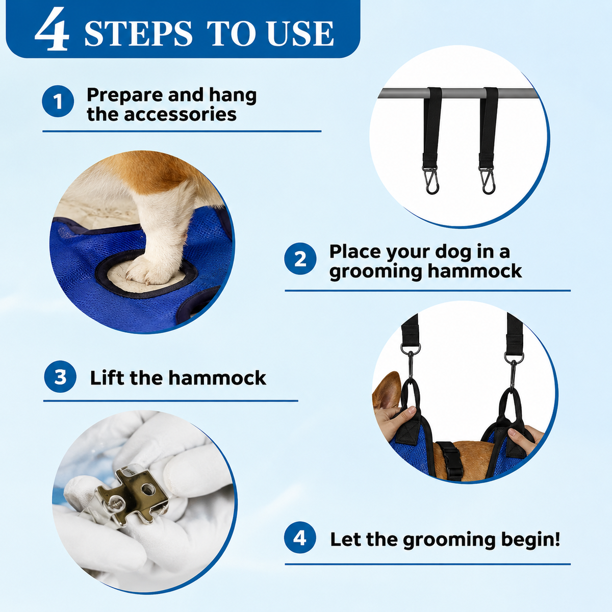 FurBuddy™ GroomEase™ Pet Grooming Hammock